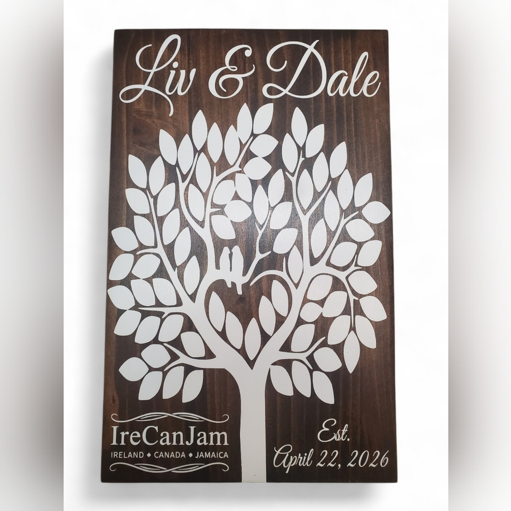 Personalized Custom Handcrafted Wedding Guest Book Wood Sign - Picture 3 of 3